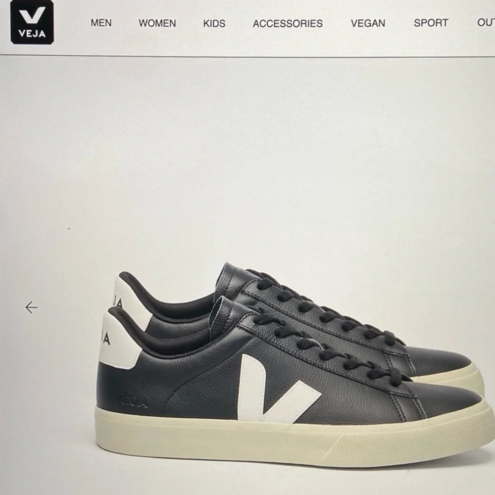 NEW Veja Women's Campo Chromefree Leather Sneakers CPO501215A370 Black/White NIB - Picture 10 of 11